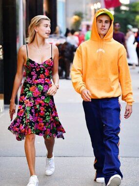 NWT Amen Fluo Floral midi dress as seen on Hailey Bieber